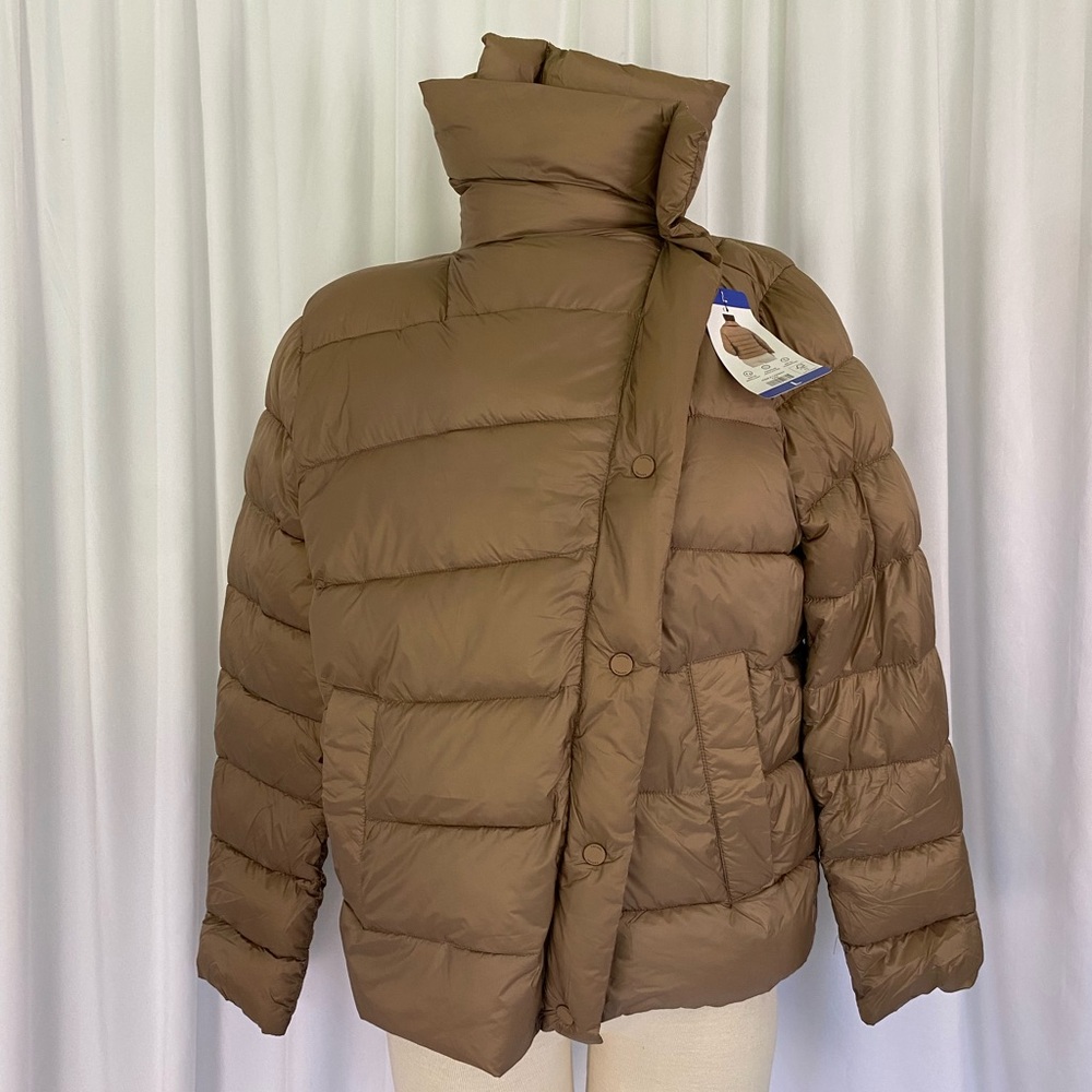 Tahari Tan Puffer Jacket - Picture 3 of 8
